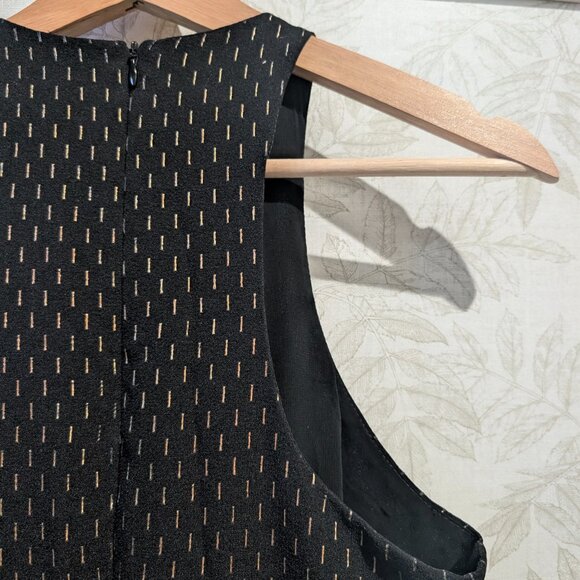 Charles Henry Halter Keyhole Dress Lined Black Gold Metallic Pattern Size 2 - Picture 7 of 13